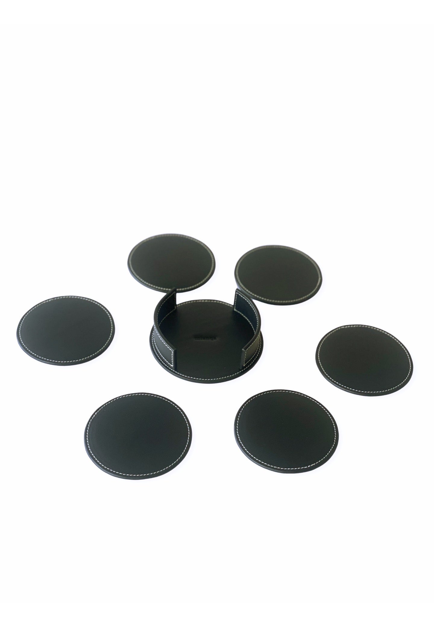 Vegan Bitkisel Zeytin Derisi Bardak Altlığı Siyah