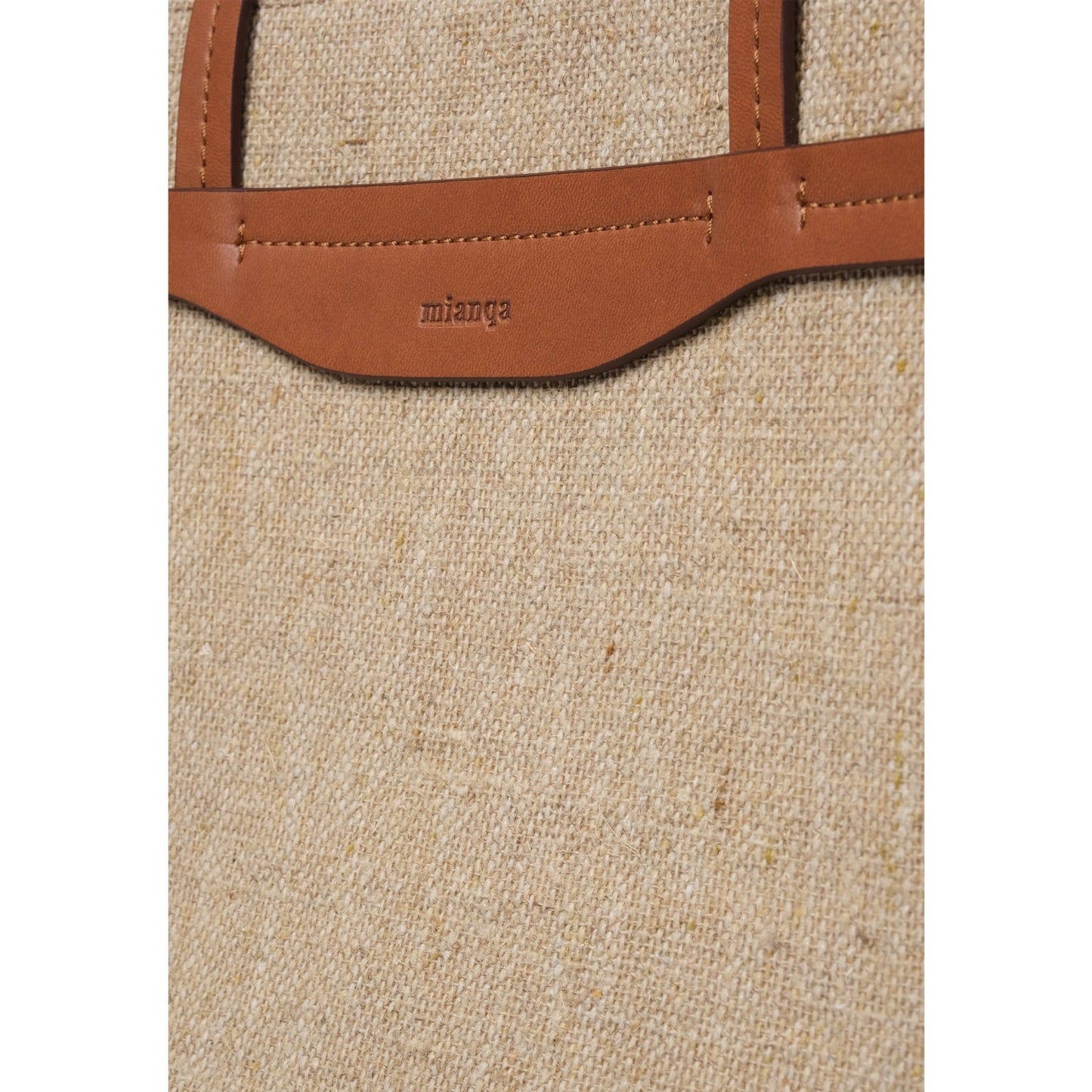 Vegan Elma Derisi ve Jüt Kumaş Orta Boy Tote Çanta