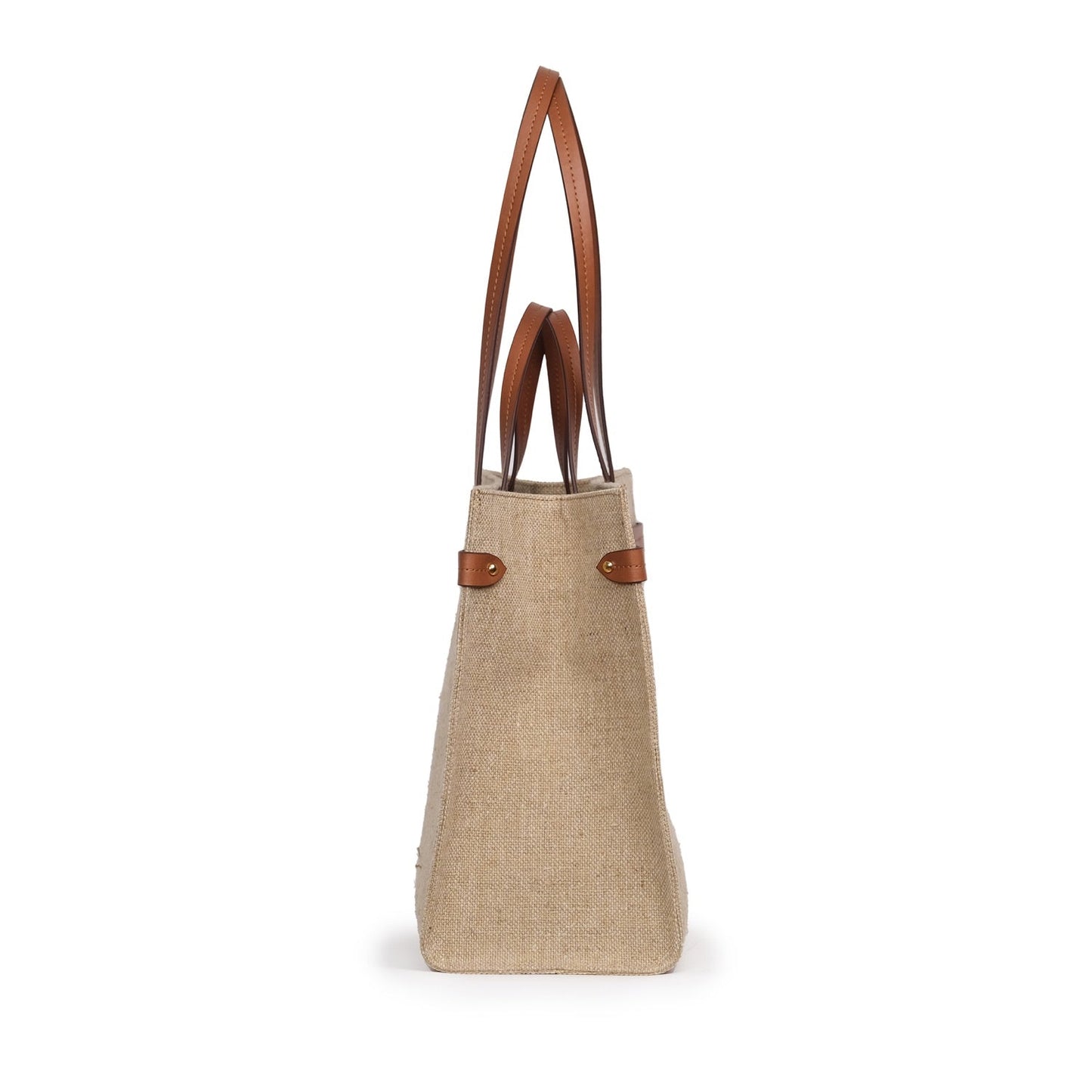 Vegan Elma Derisi Jüt Kumaş Büyük Tote Çanta