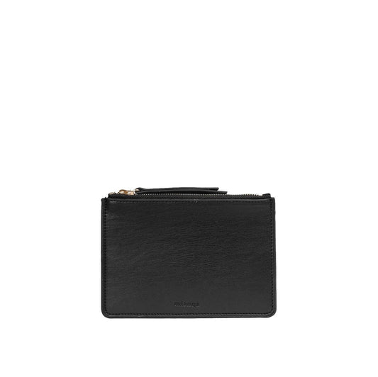 Plant-Based Vegan Leather Zip Cardholder Black